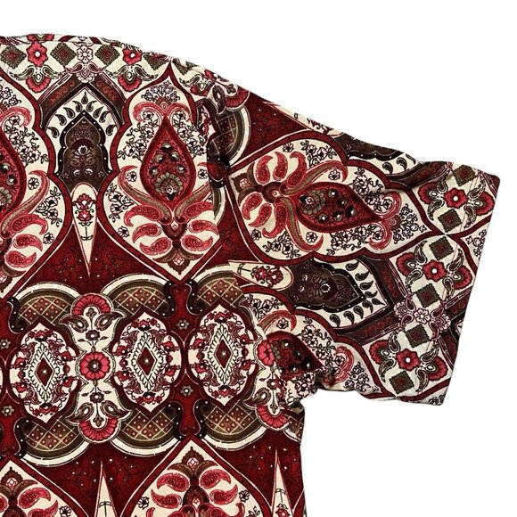 Maggie Barnes Women’s Top Plus Size 3X Red Stretch Short Sleeves - Picture 5 of 9